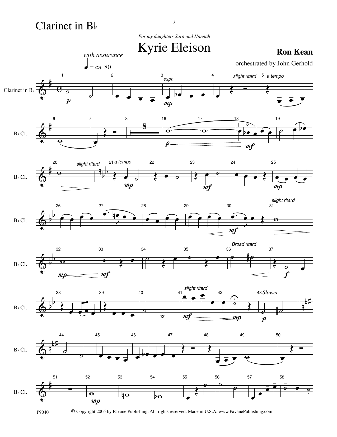 Download Ron Kean American Mass (Chamber Orchestra) (arr. John Gerhold) - Clarinet in Bb Sheet Music and learn how to play Choir Instrumental Pak PDF digital score in minutes