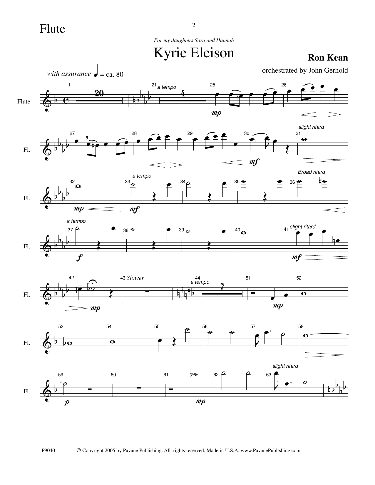 Download Ron Kean American Mass (Chamber Orchestra) (arr. John Gerhold) - Flute Sheet Music and learn how to play Choir Instrumental Pak PDF digital score in minutes