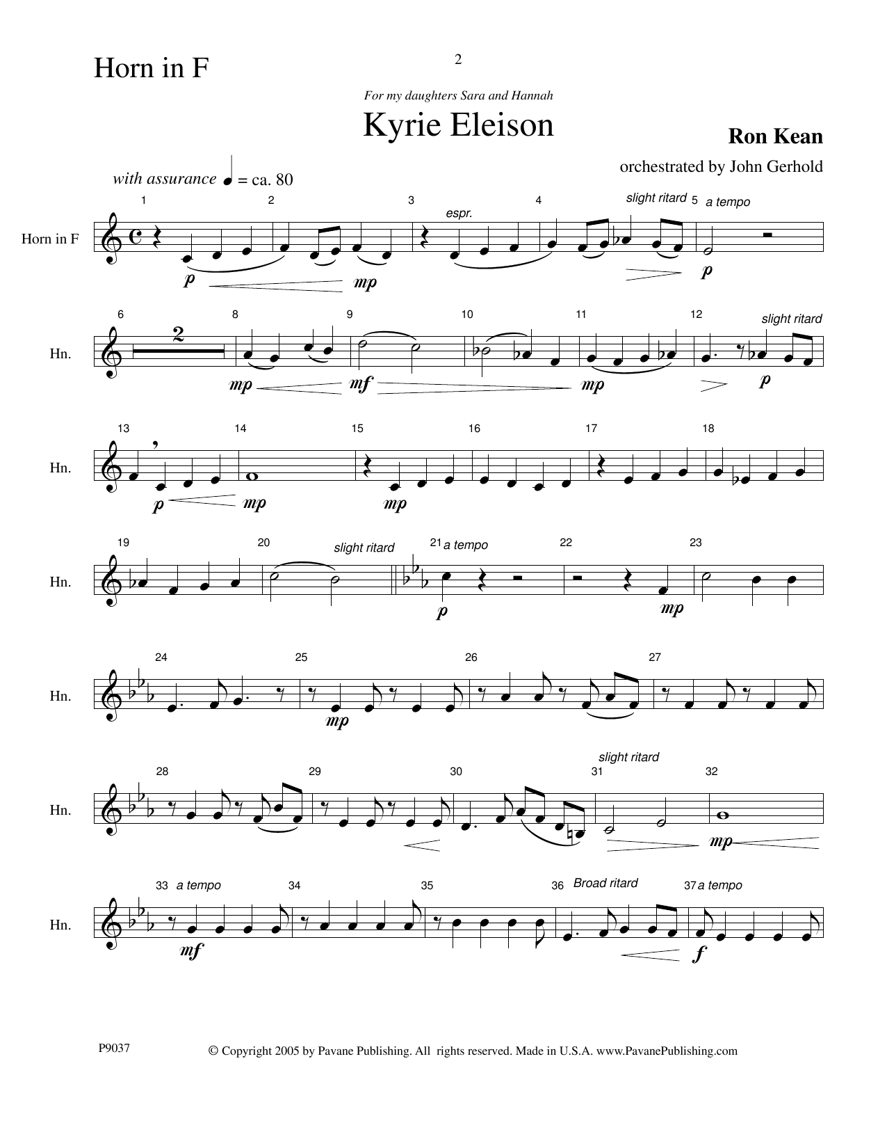 Download Ron Kean American Mass (Chamber Orchestra) (arr. John Gerhold) - Horn in F Sheet Music and learn how to play Choir Instrumental Pak PDF digital score in minutes