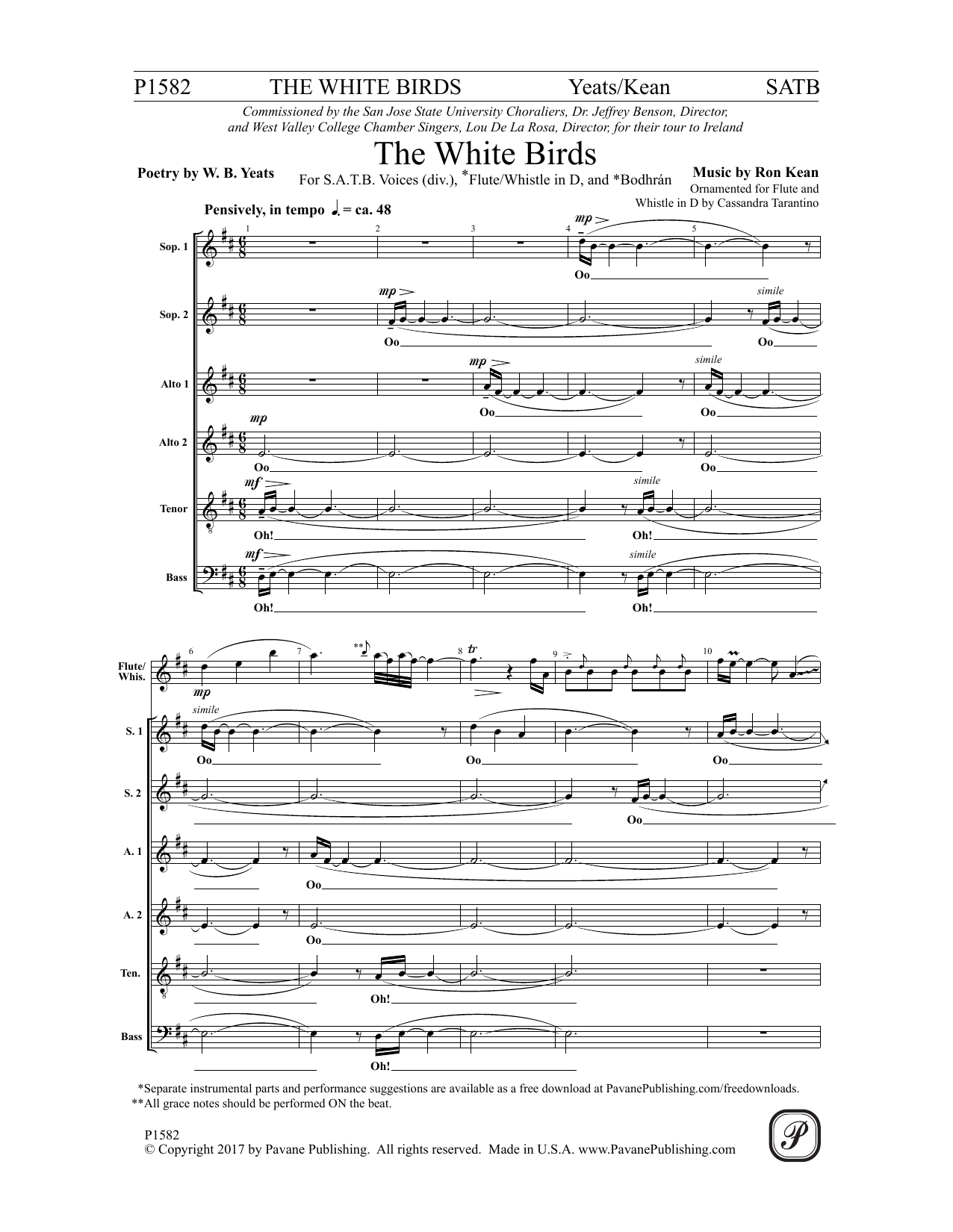 Download Ron Kean The White Birds Sheet Music and learn how to play Choir PDF digital score in minutes