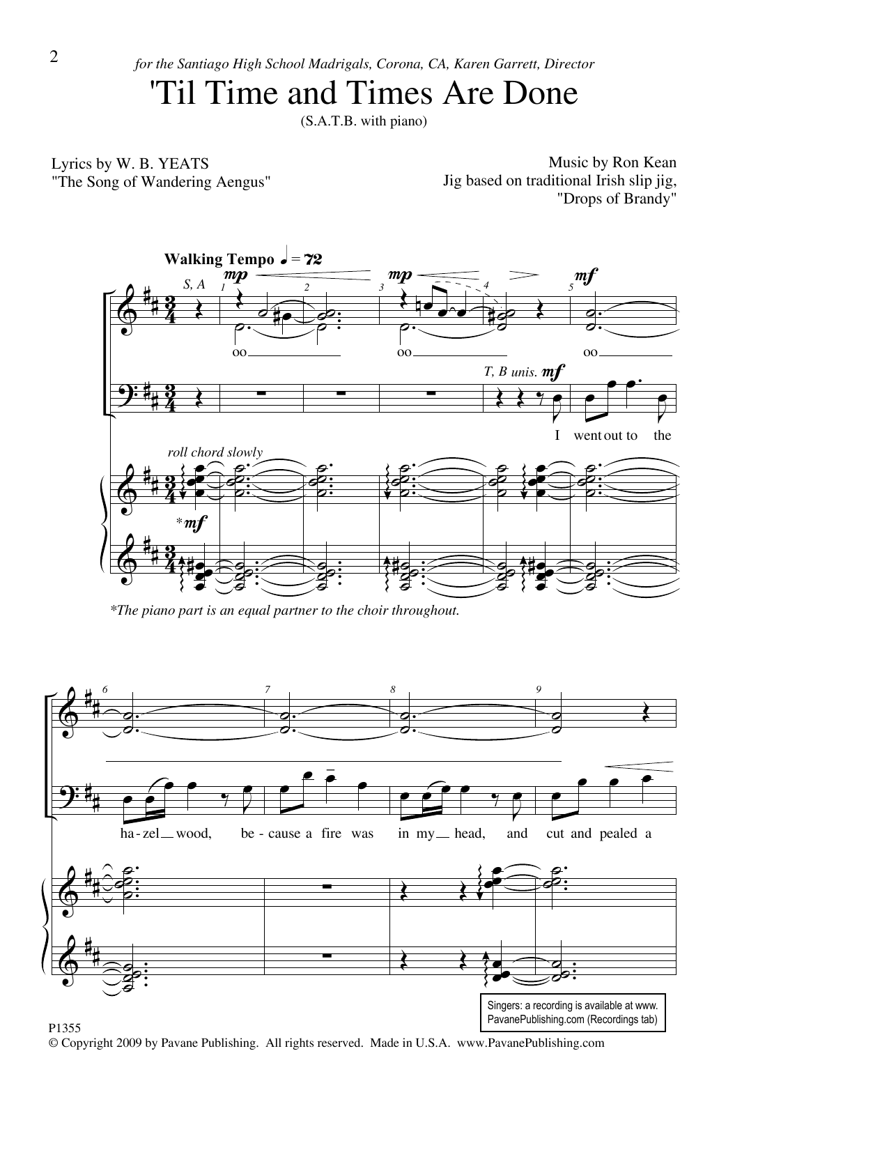 Download Ron Kean Til Time And Times Are Done Sheet Music and learn how to play SATB Choir PDF digital score in minutes