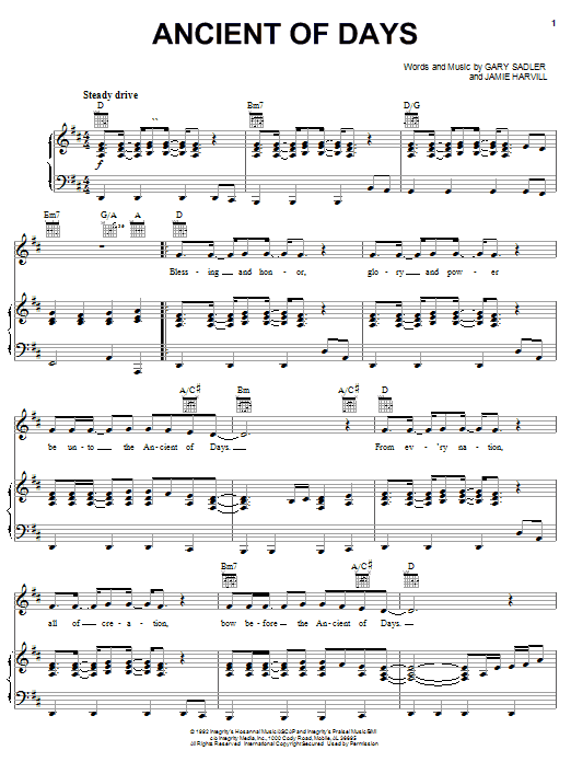 Download Petra Ancient Of Days Sheet Music and learn how to play Piano, Vocal & Guitar (Right-Hand Melody) PDF digital score in minutes