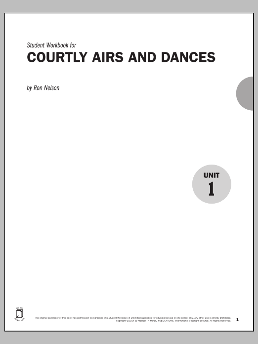 Download Ron Nelson Guides to Band Masterworks, Vol. 5 - Student Workbook - Courtly Airs and Dances Sheet Music and learn how to play Instrumental Method PDF digital score in minutes