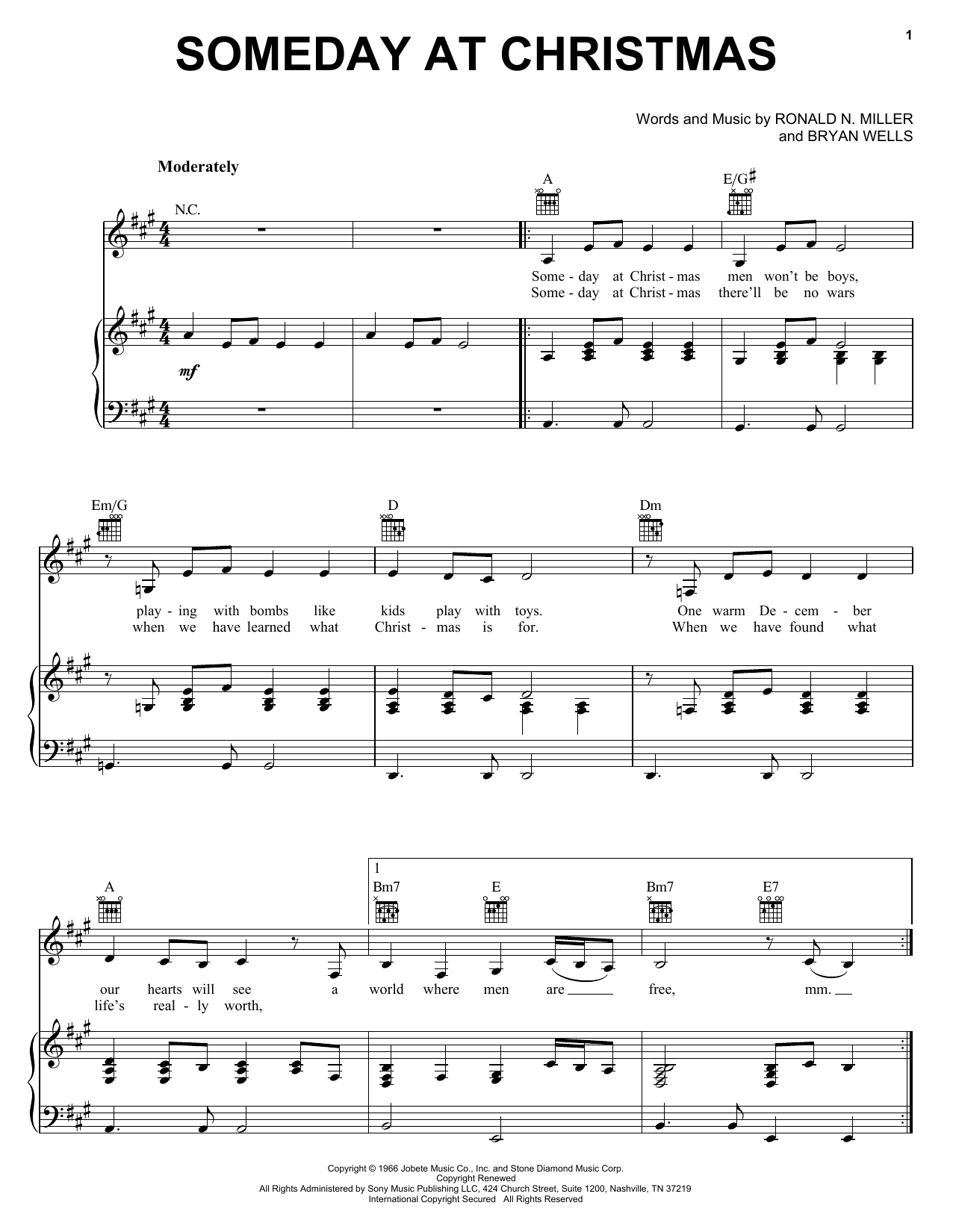 Download Ronald N. Miller Someday At Christmas Sheet Music and learn how to play Easy Guitar PDF digital score in minutes