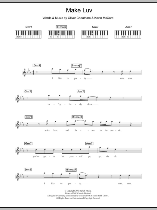Download Room 5 Make Luv (feat. Oliver Cheatham) Sheet Music and learn how to play Keyboard PDF digital score in minutes