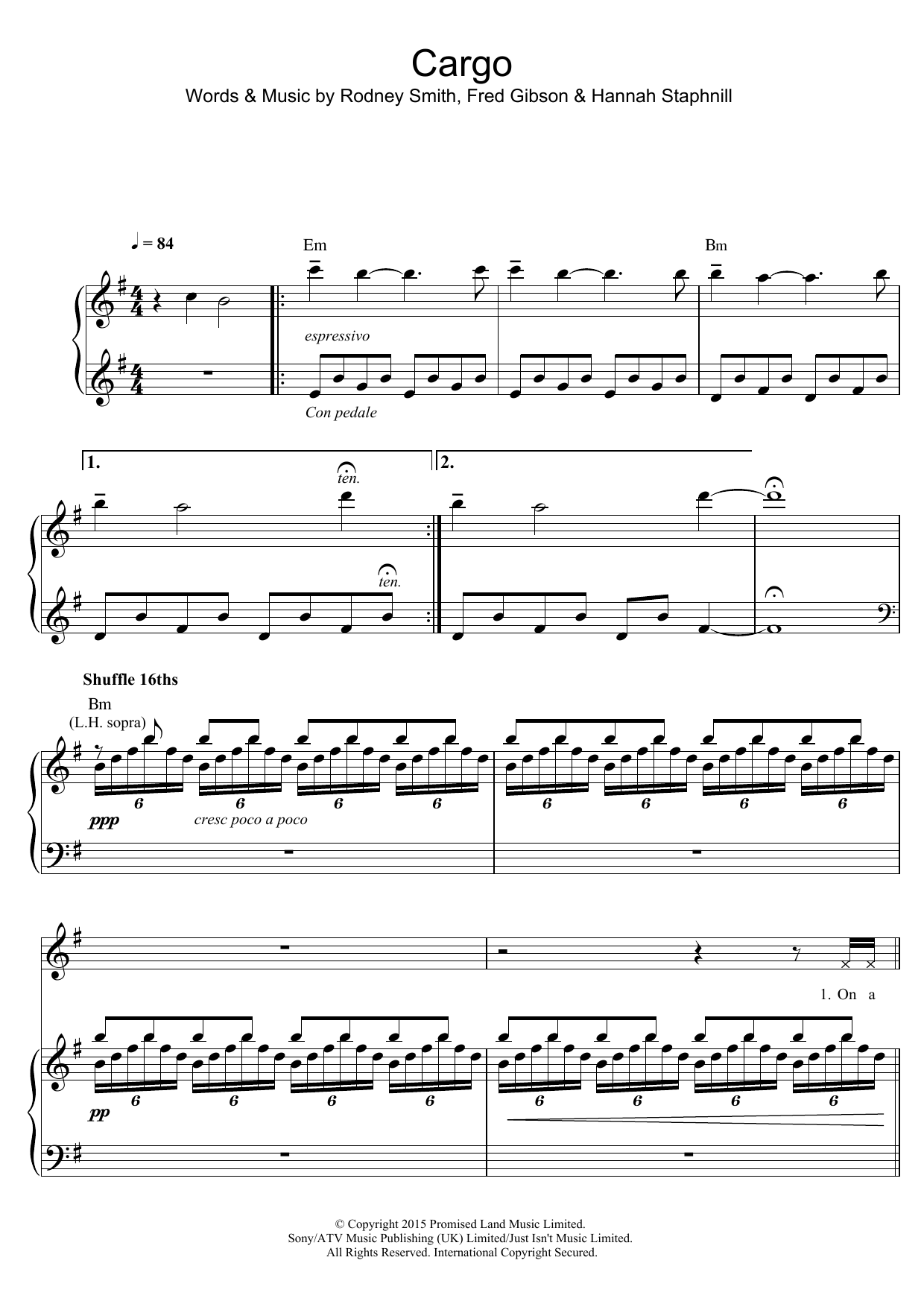 Download Roots Manuva Cargo Sheet Music and learn how to play Piano & Vocal PDF digital score in minutes