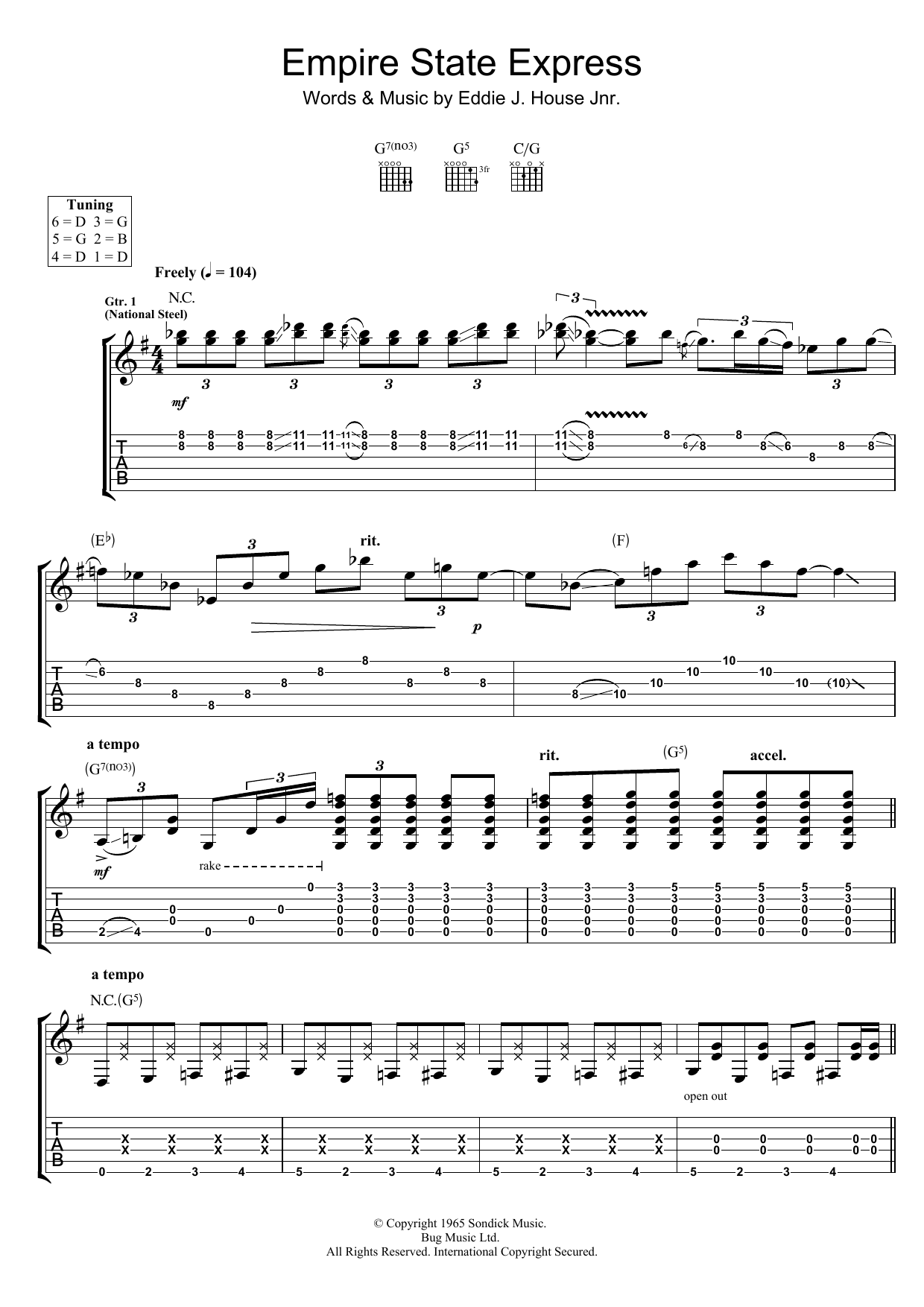 Download Rory Gallagher Empire State Express Sheet Music and learn how to play Guitar Tab PDF digital score in minutes