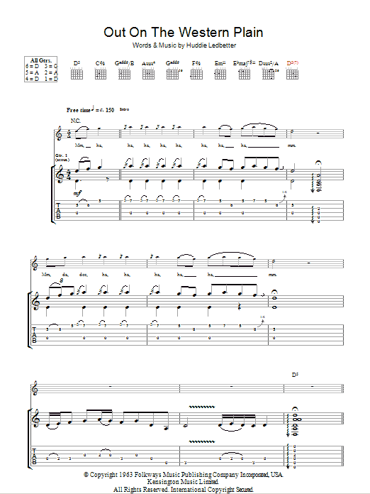 Download Rory Gallagher Out On The Western Plains Sheet Music and learn how to play Guitar Tab PDF digital score in minutes