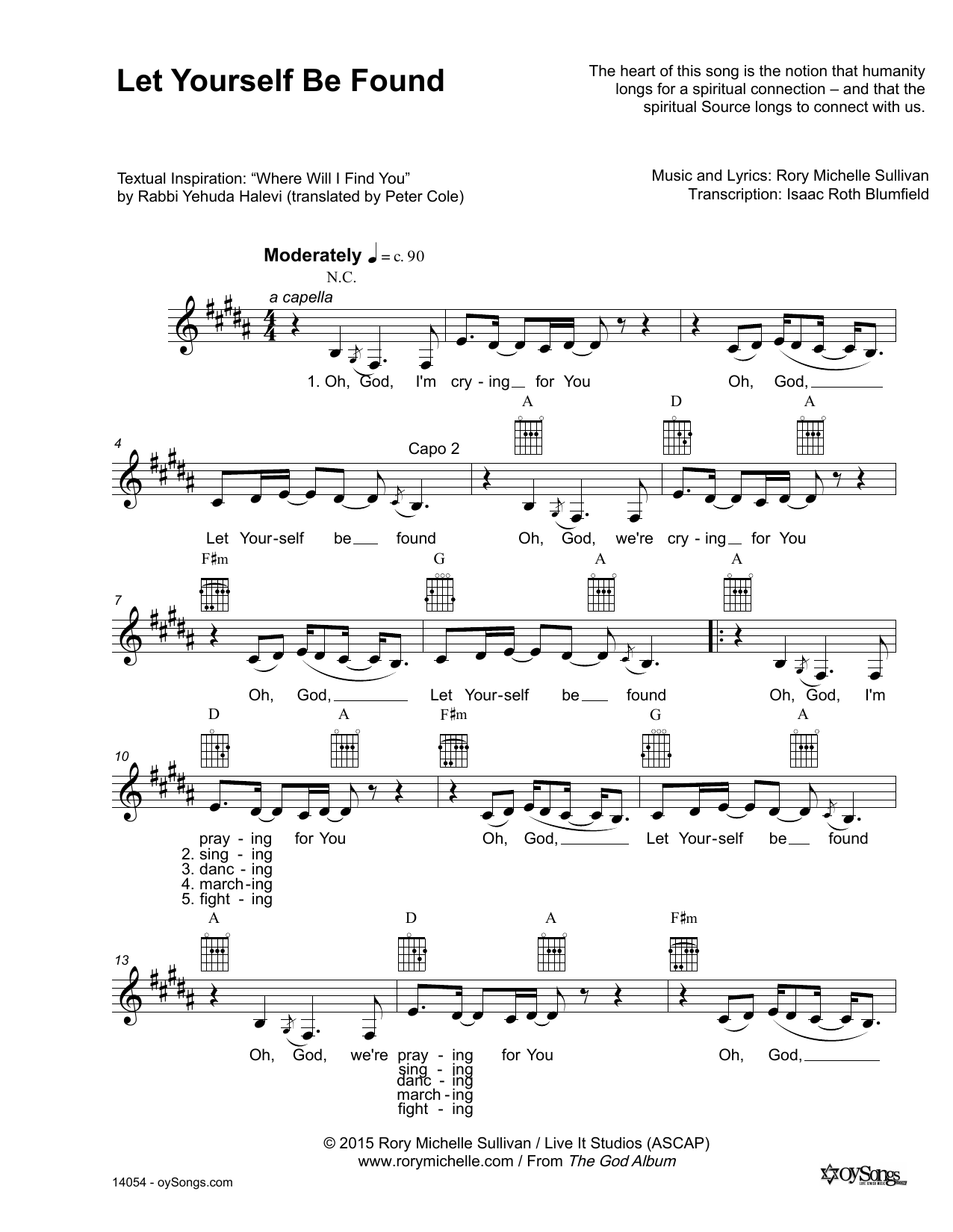 Download Rory Michelle Sullivan Let Yourself Be Found Sheet Music and learn how to play Lead Sheet / Fake Book PDF digital score in minutes