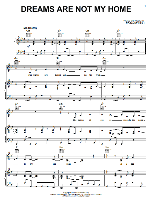 Download Rosanne Cash Dreams Are Not My Home Sheet Music and learn how to play Piano, Vocal & Guitar (Right-Hand Melody) PDF digital score in minutes
