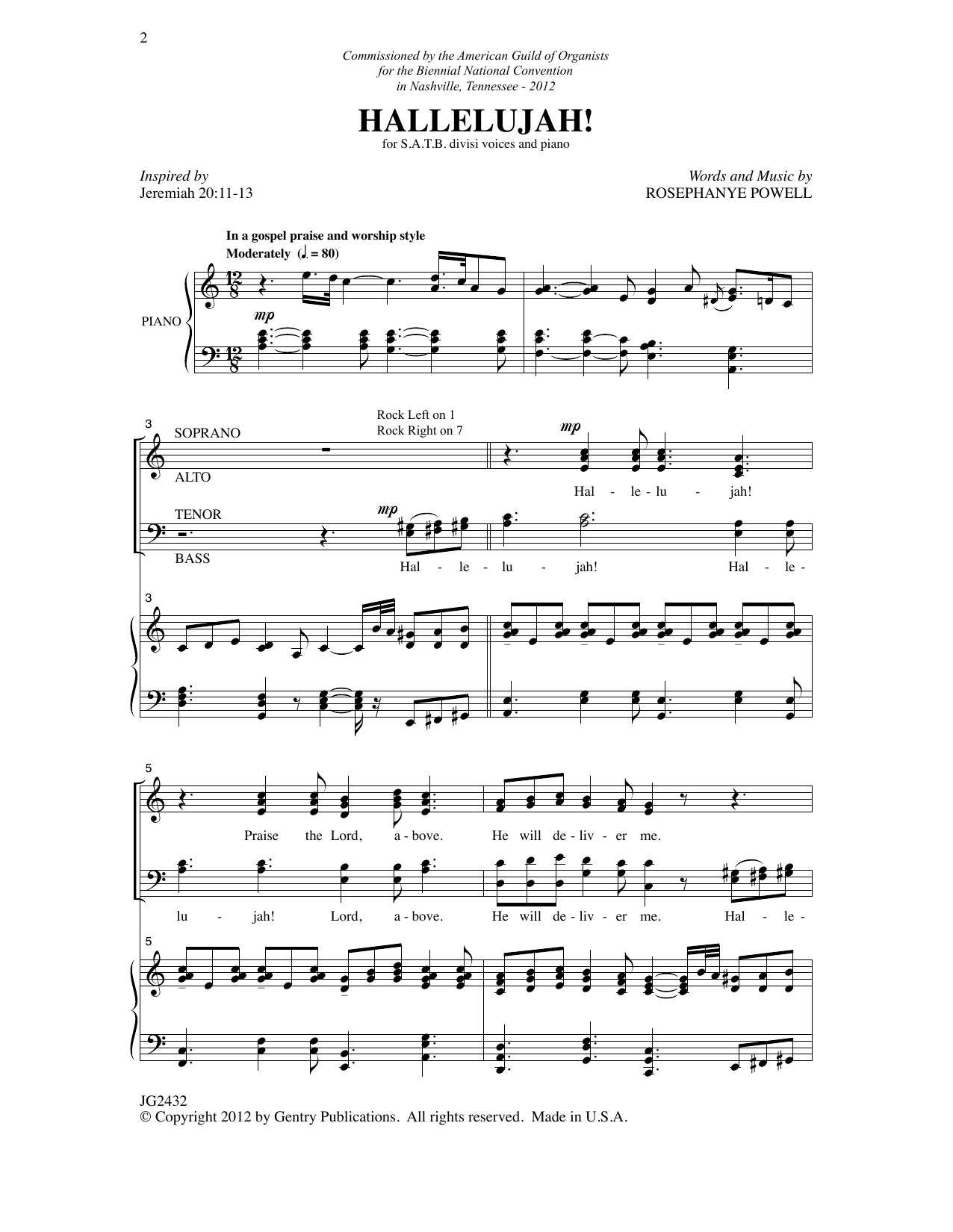 Download Rosephanye Powell Hallelujah! Sheet Music and learn how to play SATB Choir PDF digital score in minutes