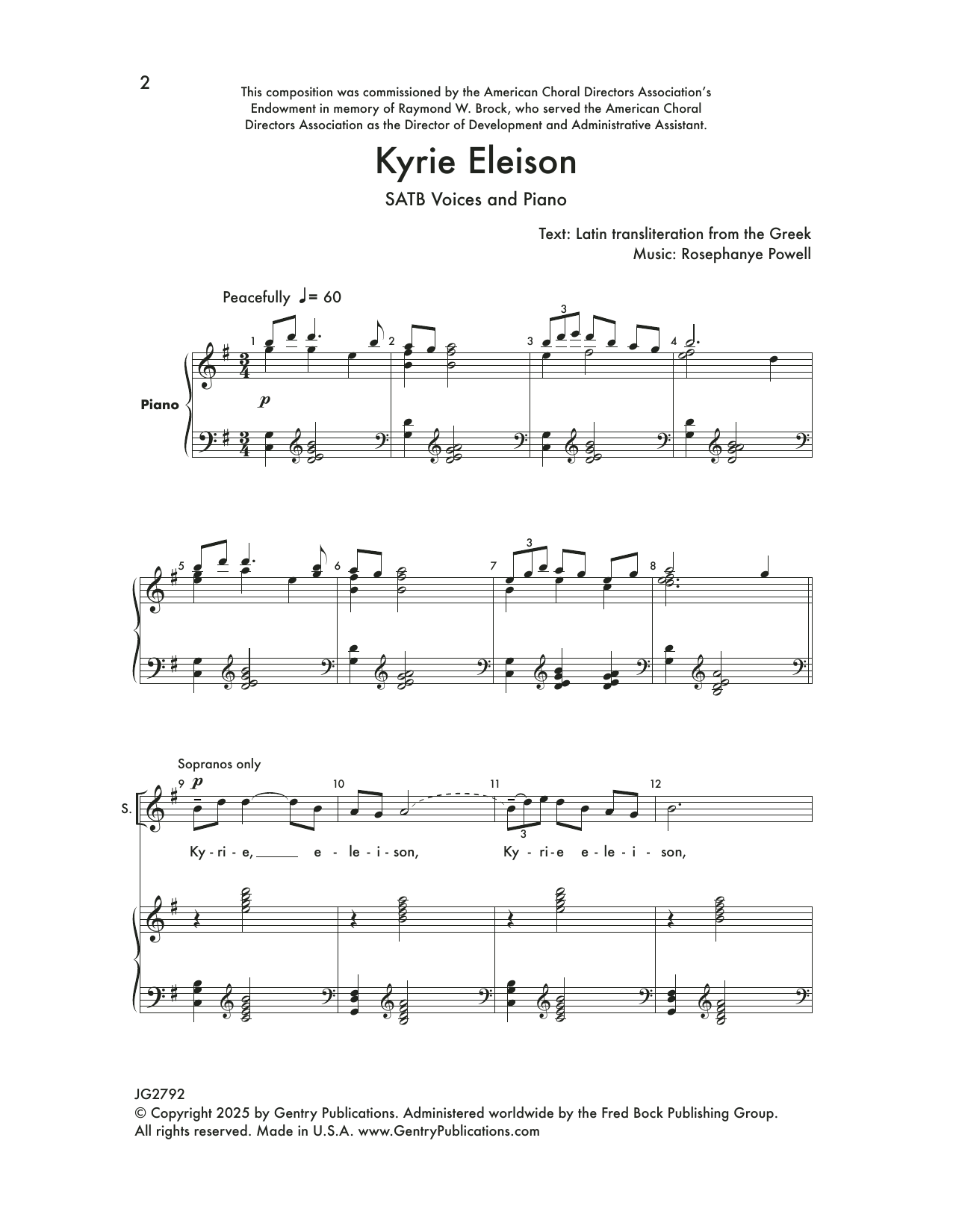 Download Rosephanye Powell Kyrie Eleison In G Major Sheet Music and learn how to play SATB divisi Choir PDF digital score in minutes