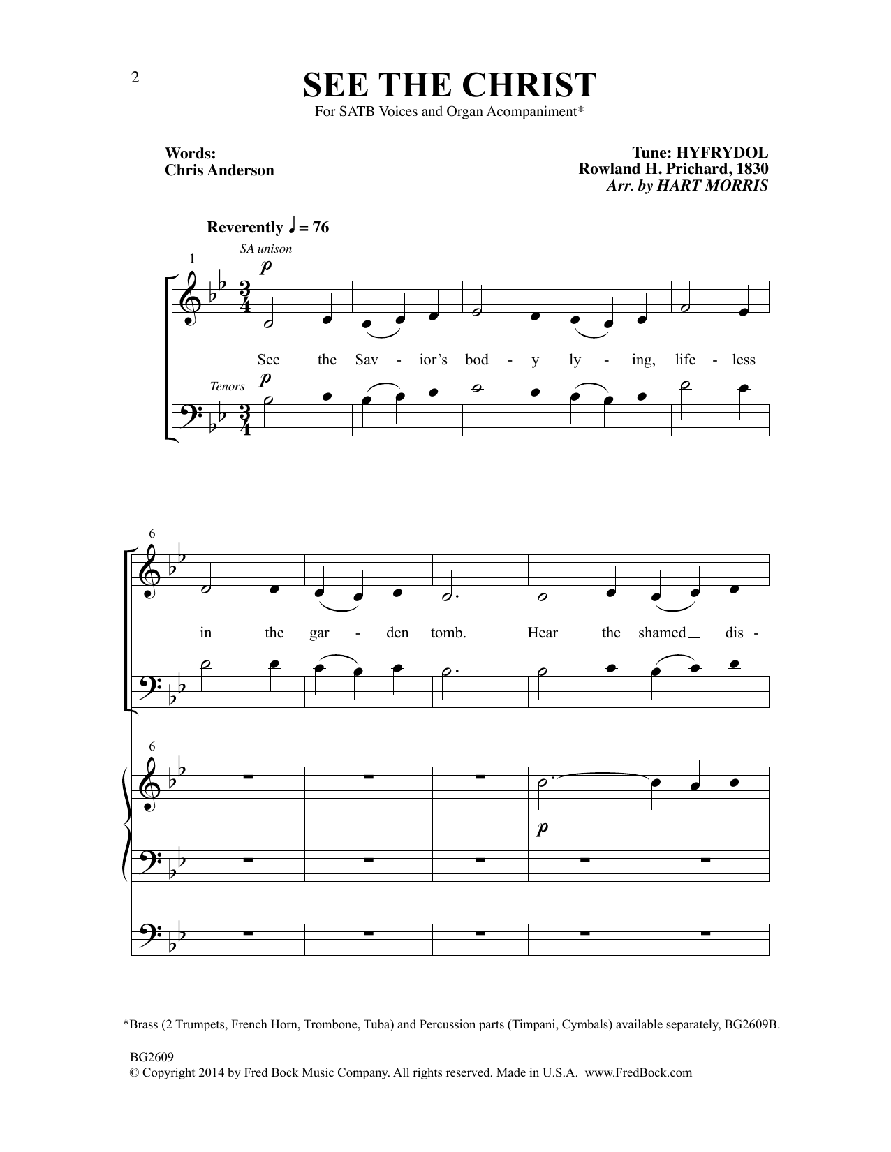 Download Rowland H. Prichard See The Christ (arr. Hart Morris) Sheet Music and learn how to play SATB Choir PDF digital score in minutes