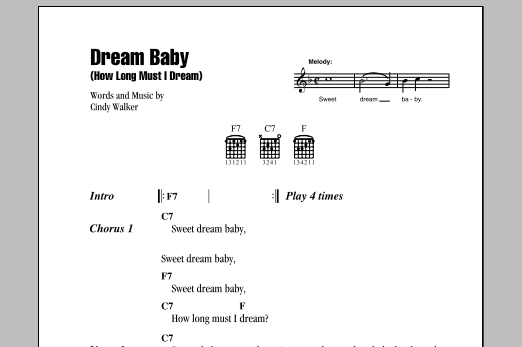 Download Roy Orbison Dream Baby (How Long Must I Dream) Sheet Music and learn how to play Real Book – Melody, Lyrics & Chords PDF digital score in minutes