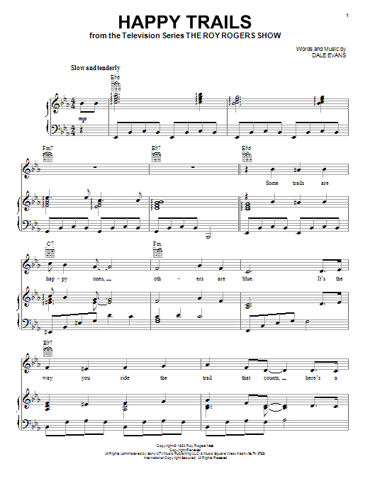 Download Roy Rogers Happy Trails Sheet Music and learn how to play Violin PDF digital score in minutes