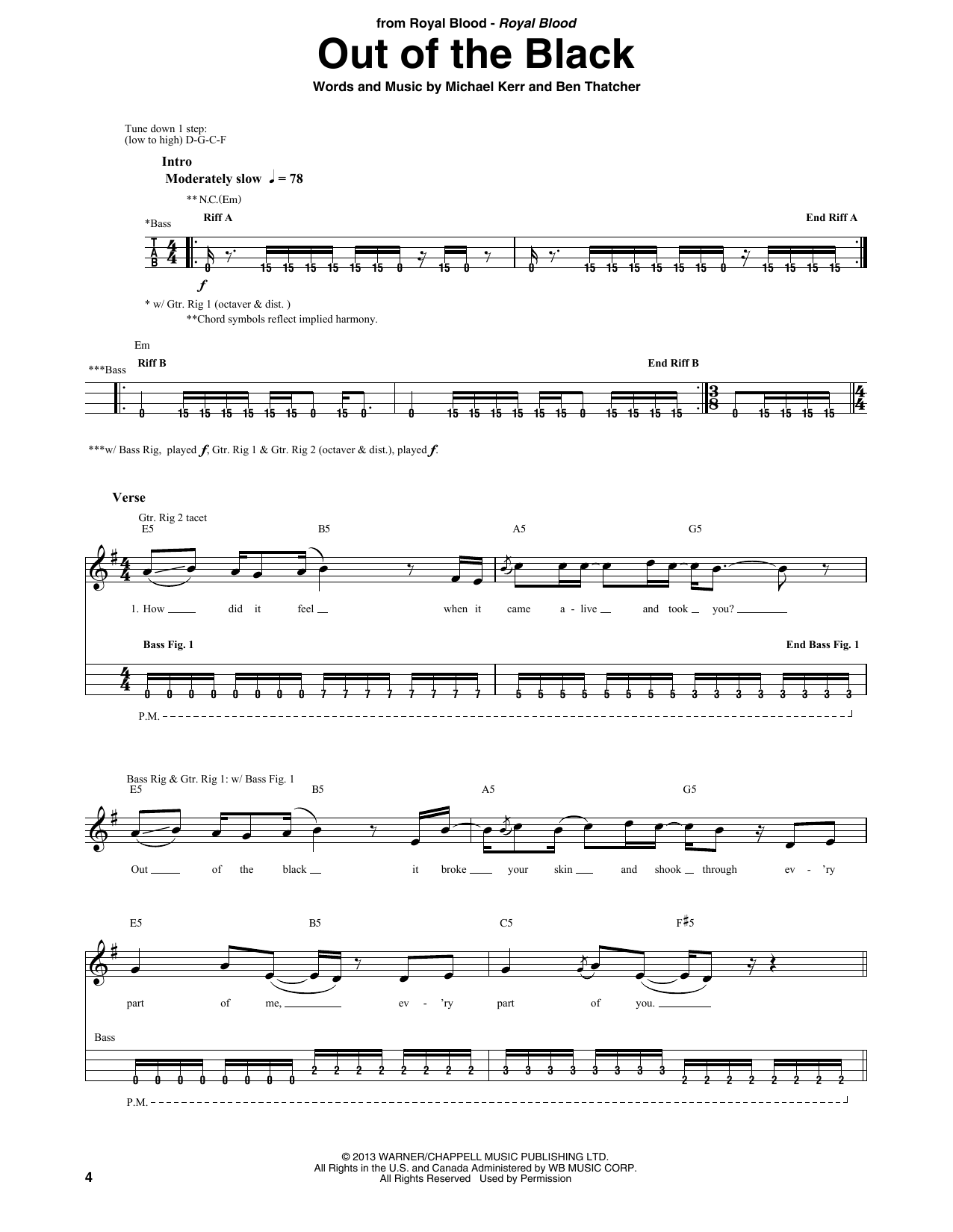 Download Royal Blood Out Of The Black Sheet Music and learn how to play Bass Guitar Tab PDF digital score in minutes