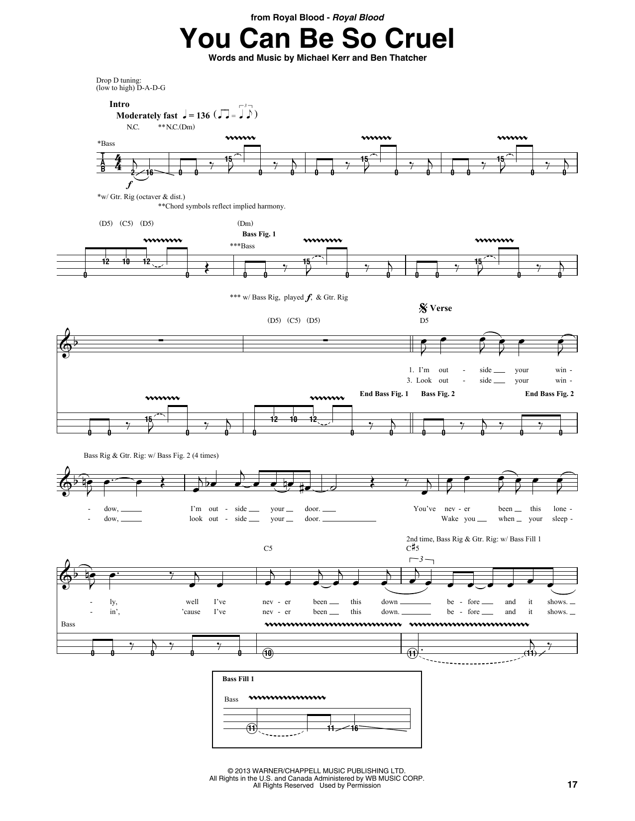 Download Royal Blood You Can Be So Cruel Sheet Music and learn how to play Bass Guitar Tab PDF digital score in minutes