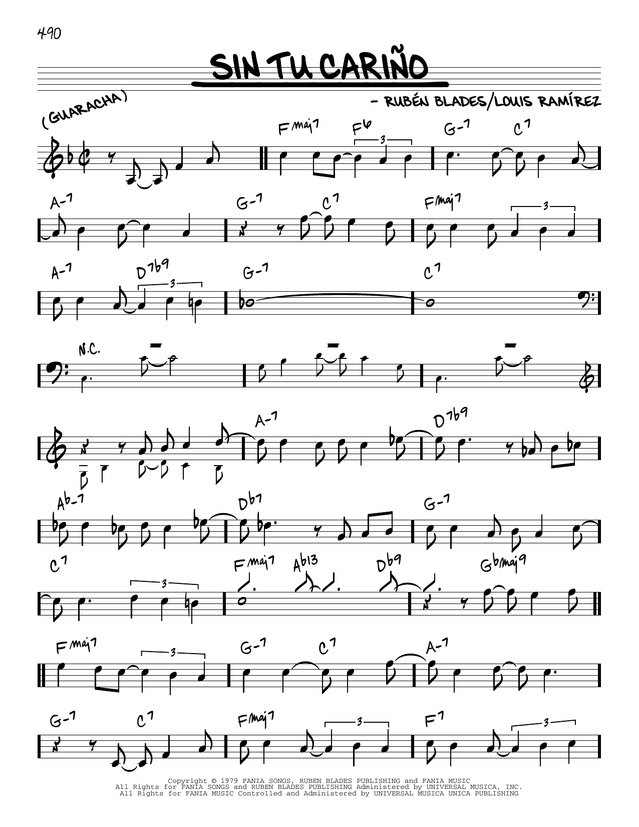 Download Ruben Blades Sin Tu Carino Sheet Music and learn how to play Real Book – Melody & Chords PDF digital score in minutes