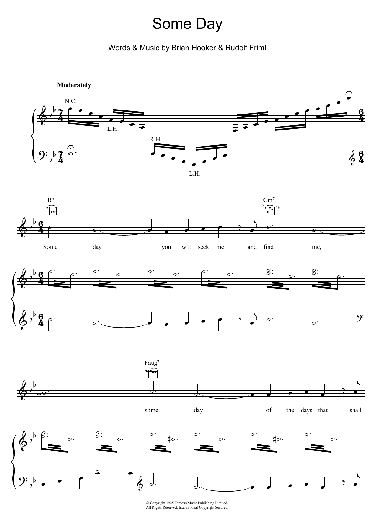 Download Brian Hooker Some Day Sheet Music and learn how to play Piano, Vocal & Guitar (Right-Hand Melody) PDF digital score in minutes