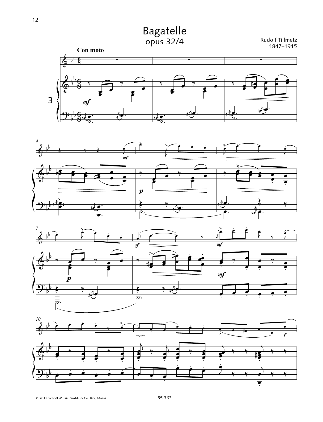 Download Rudolph Tillmetz Bagatelle Sheet Music and learn how to play Woodwind Solo PDF digital score in minutes