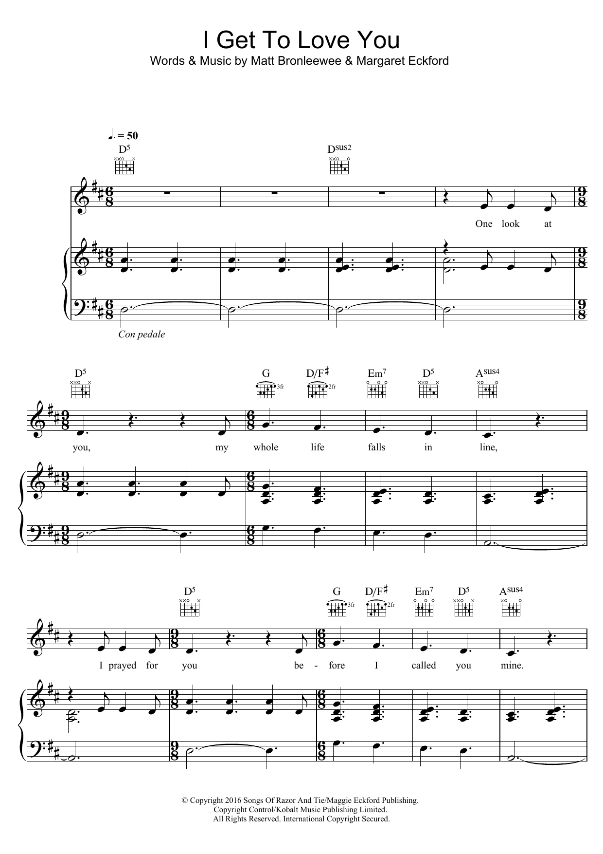 Download Ruelle I Get To Love You Sheet Music and learn how to play Super Easy Piano PDF digital score in minutes