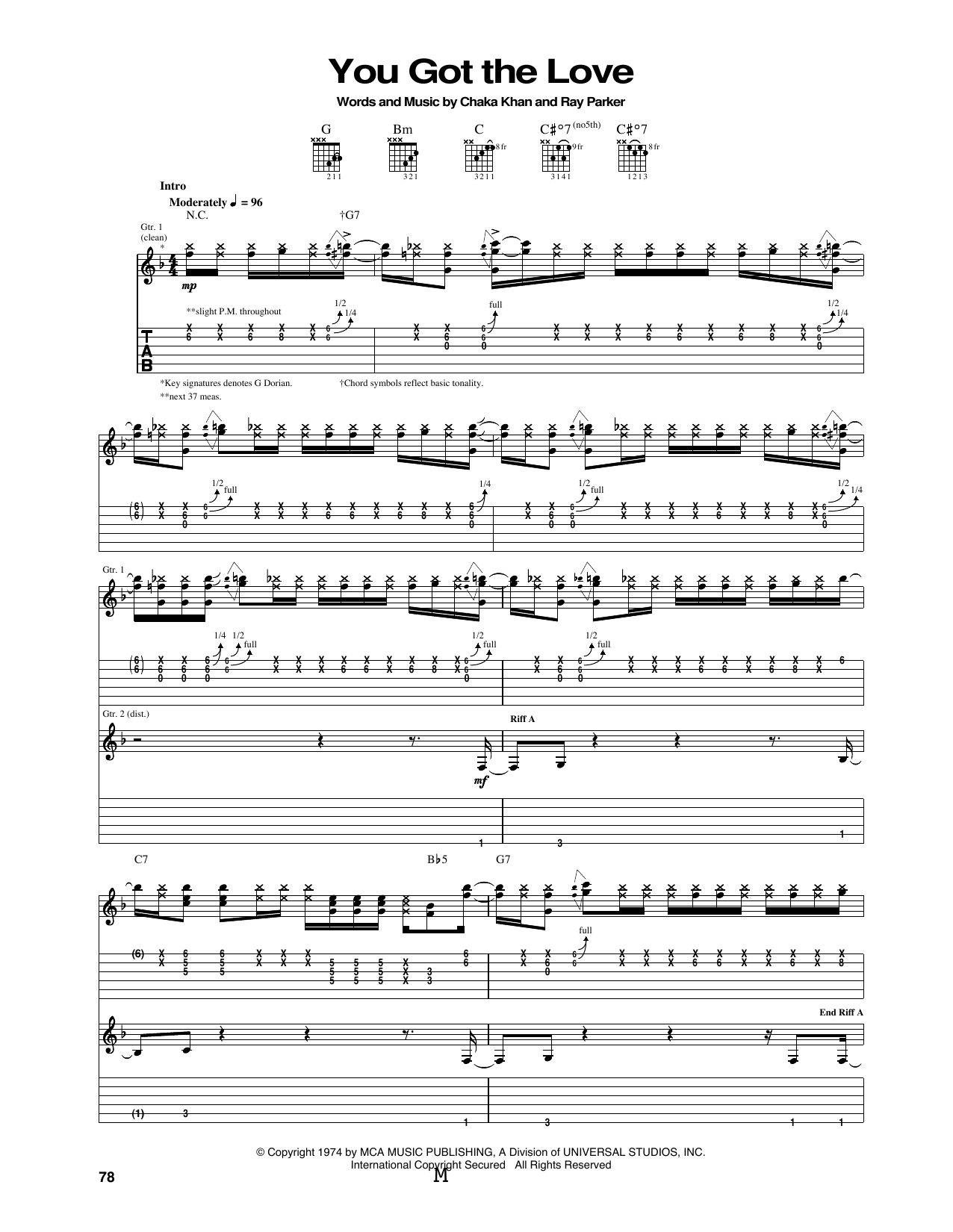 Download Rufus You Got The Love (feat. Chaka Khan) Sheet Music and learn how to play Guitar Tab PDF digital score in minutes