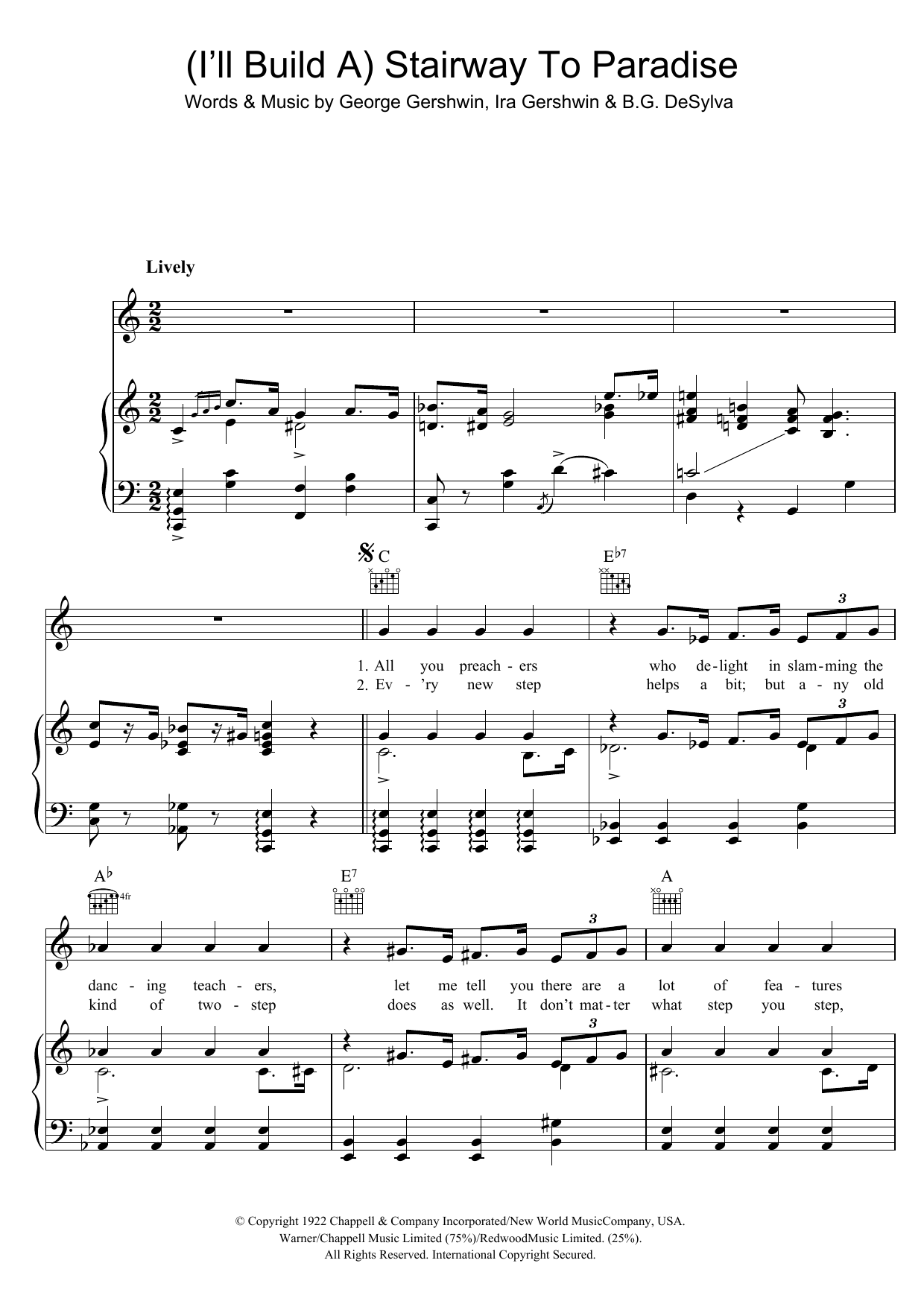 Download Rufus Wainwright I'll Build A Stairway To Paradise Sheet Music and learn how to play Piano, Vocal & Guitar PDF digital score in minutes