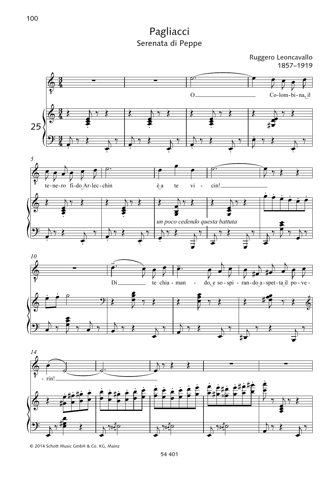 Download Ruggiero Leoncavallo O Colombina, il tenero fido Arlecchin Sheet Music and learn how to play Piano & Vocal PDF digital score in minutes