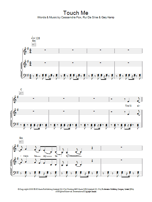 Download Rui Da Silva Touch Me Sheet Music and learn how to play Melody Line, Lyrics & Chords PDF digital score in minutes