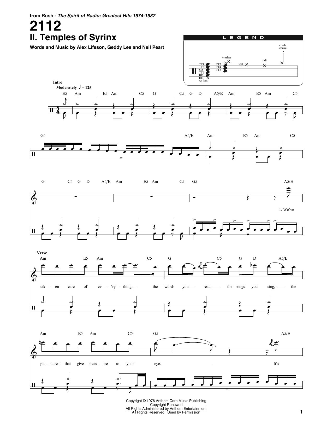 Download Rush 2112 - II. The Temples Of Syrinx Sheet Music and learn how to play Bass Guitar Tab PDF digital score in minutes