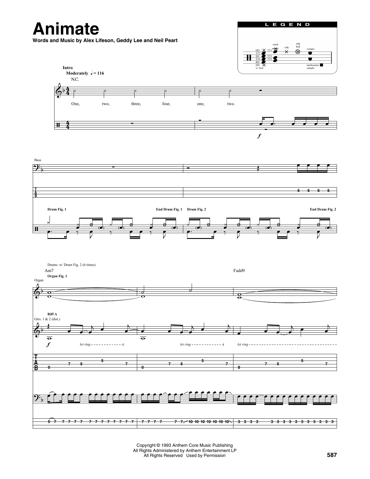 Download Rush Animate Sheet Music and learn how to play Transcribed Score PDF digital score in minutes