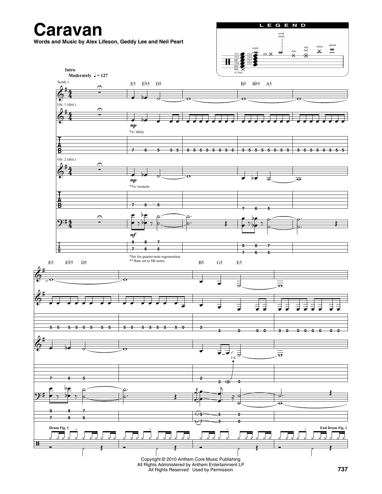 Download Rush Caravan Sheet Music and learn how to play Transcribed Score PDF digital score in minutes