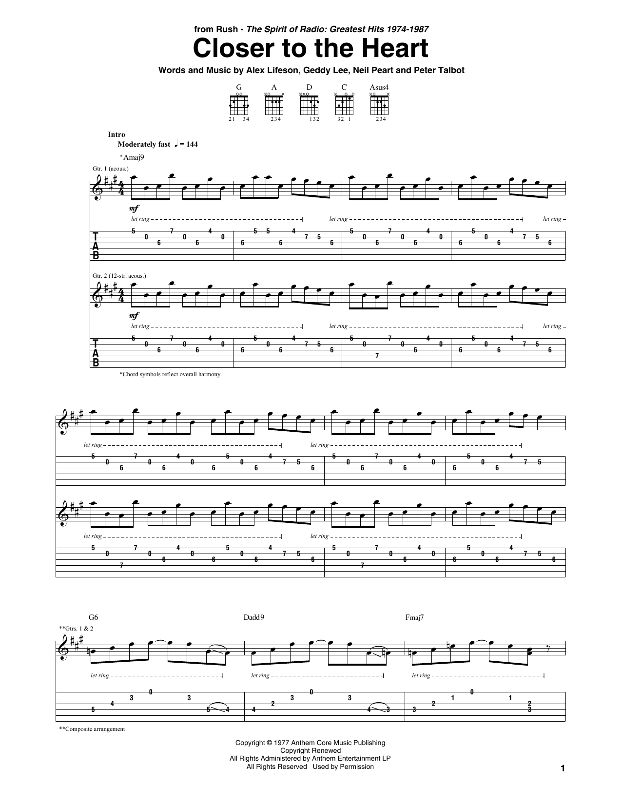 Download Rush Closer To The Heart Sheet Music and learn how to play Ukulele PDF digital score in minutes