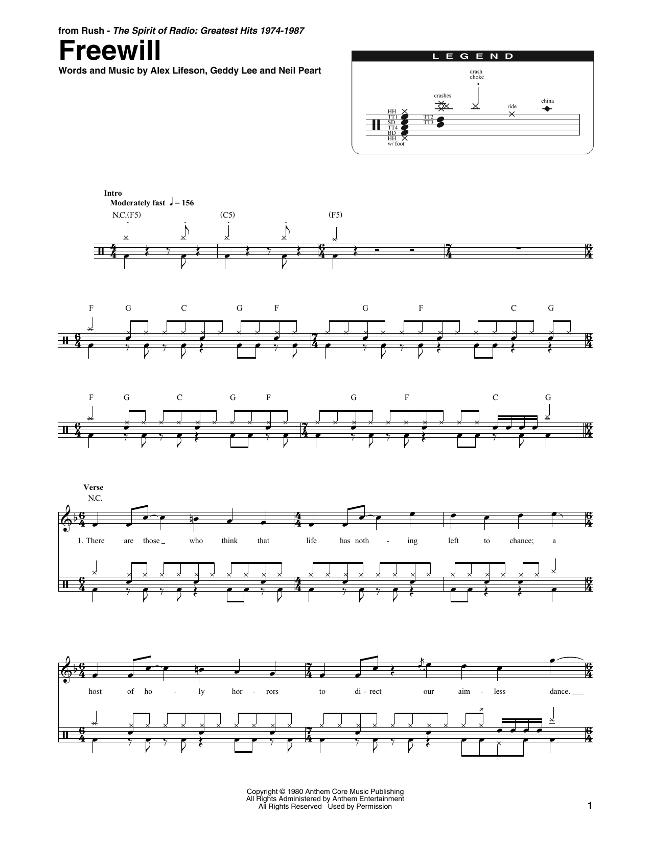 Download Rush Freewill Sheet Music and learn how to play Bass Guitar Tab PDF digital score in minutes