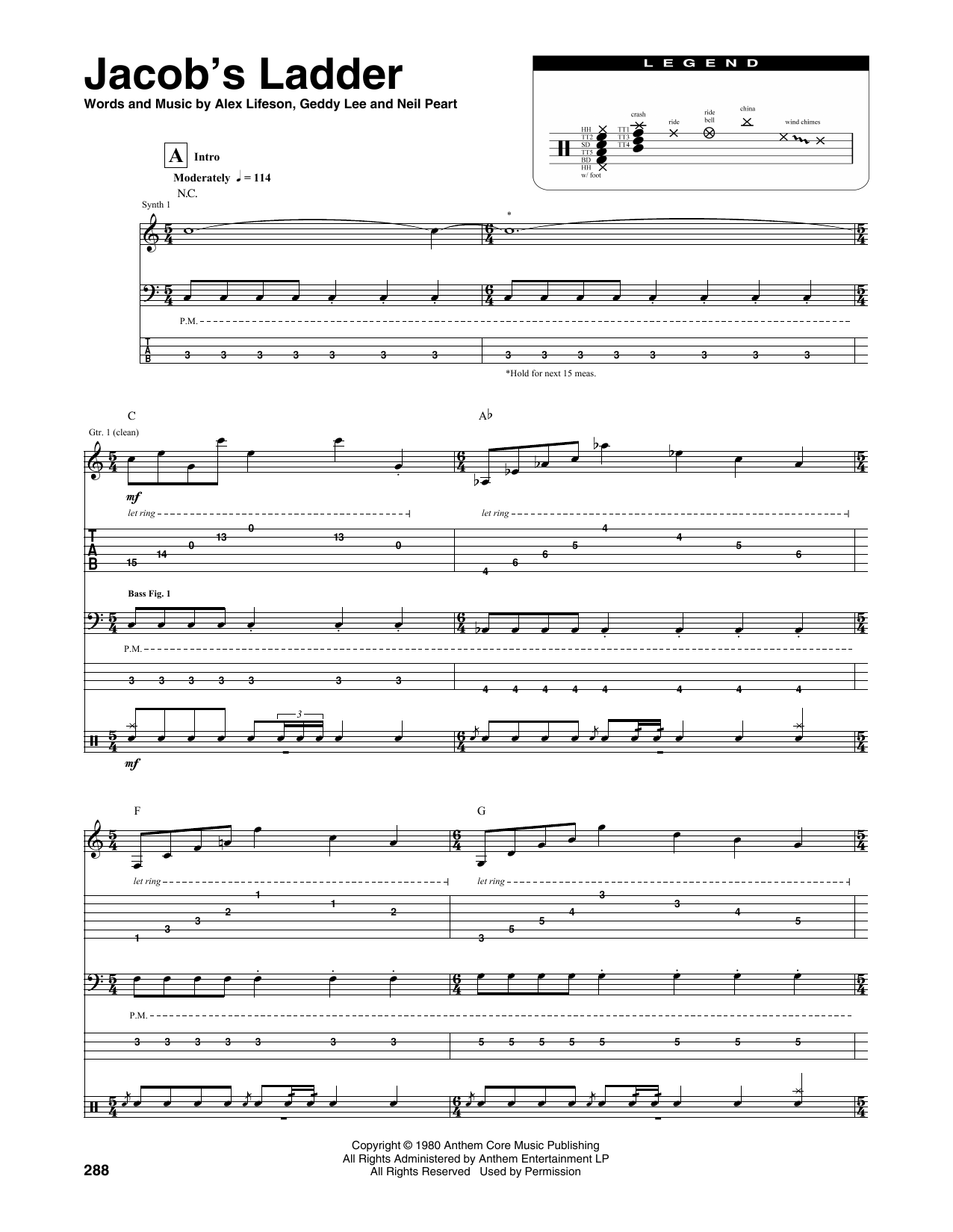 Download Rush Jacob's Ladder Sheet Music and learn how to play Transcribed Score PDF digital score in minutes