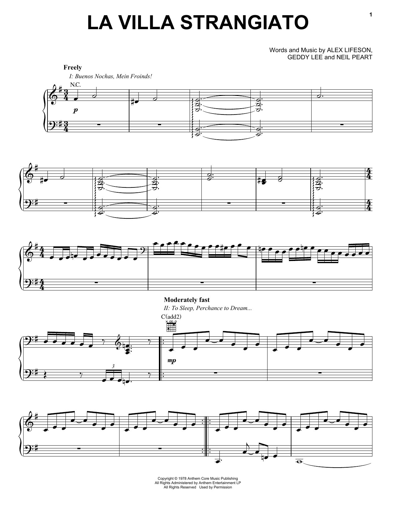 Download Rush La Villa Strangiato Sheet Music and learn how to play Piano Solo PDF digital score in minutes