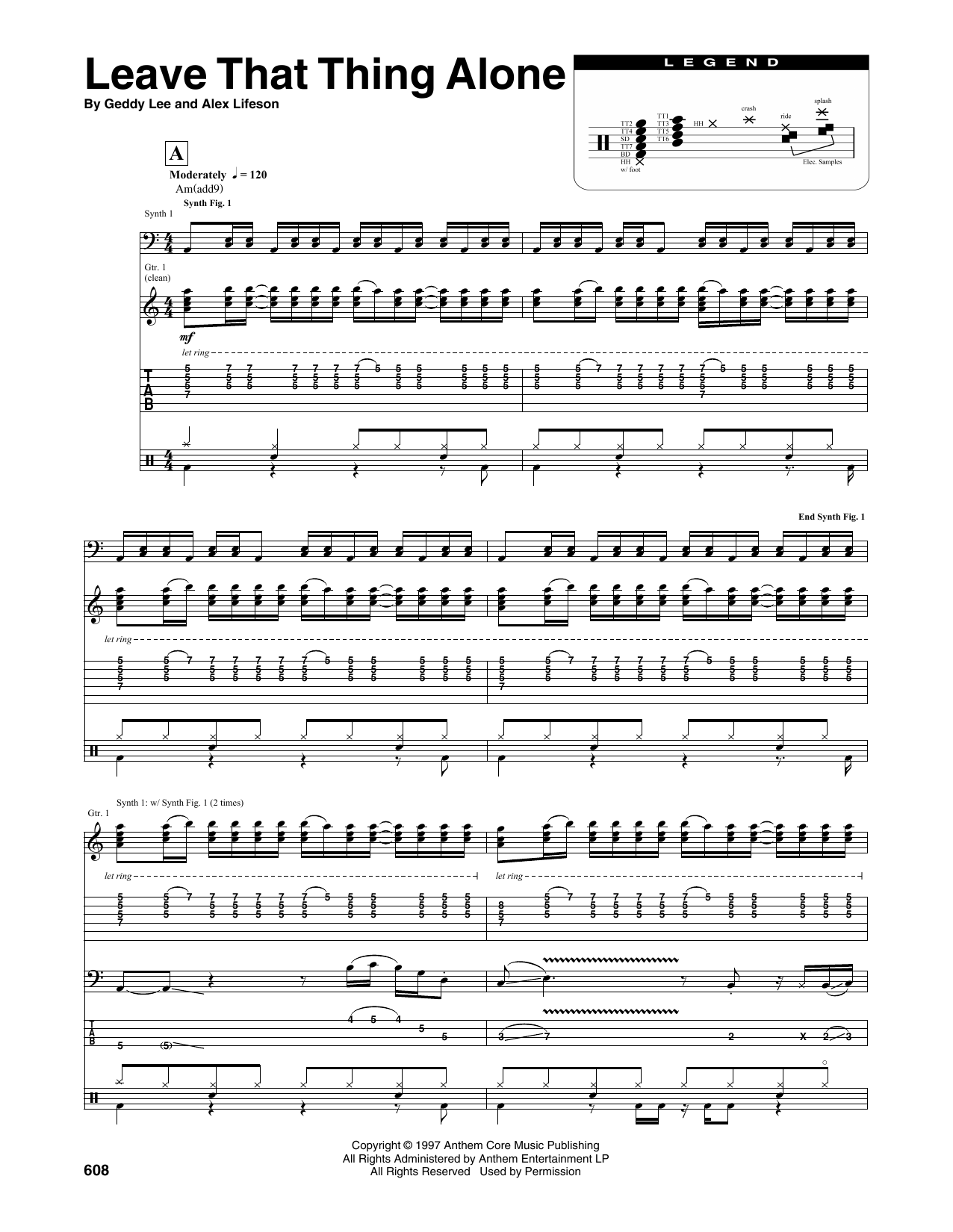 Download Rush Leave That Thing Alone Sheet Music and learn how to play Transcribed Score PDF digital score in minutes