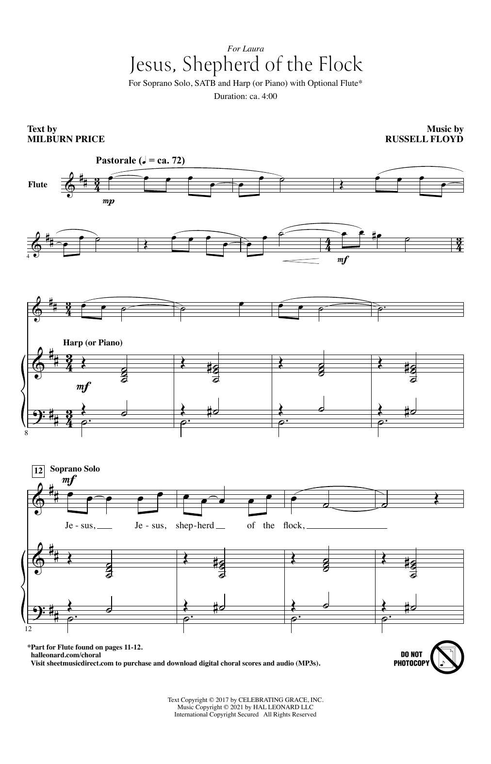 Download Russell Floyd Jesus, Shepherd Of The Flock Sheet Music and learn how to play SATB Choir PDF digital score in minutes