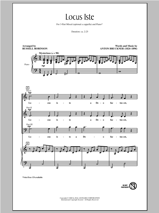 Download Russell Robinson Locus Iste Sheet Music and learn how to play TTBB PDF digital score in minutes