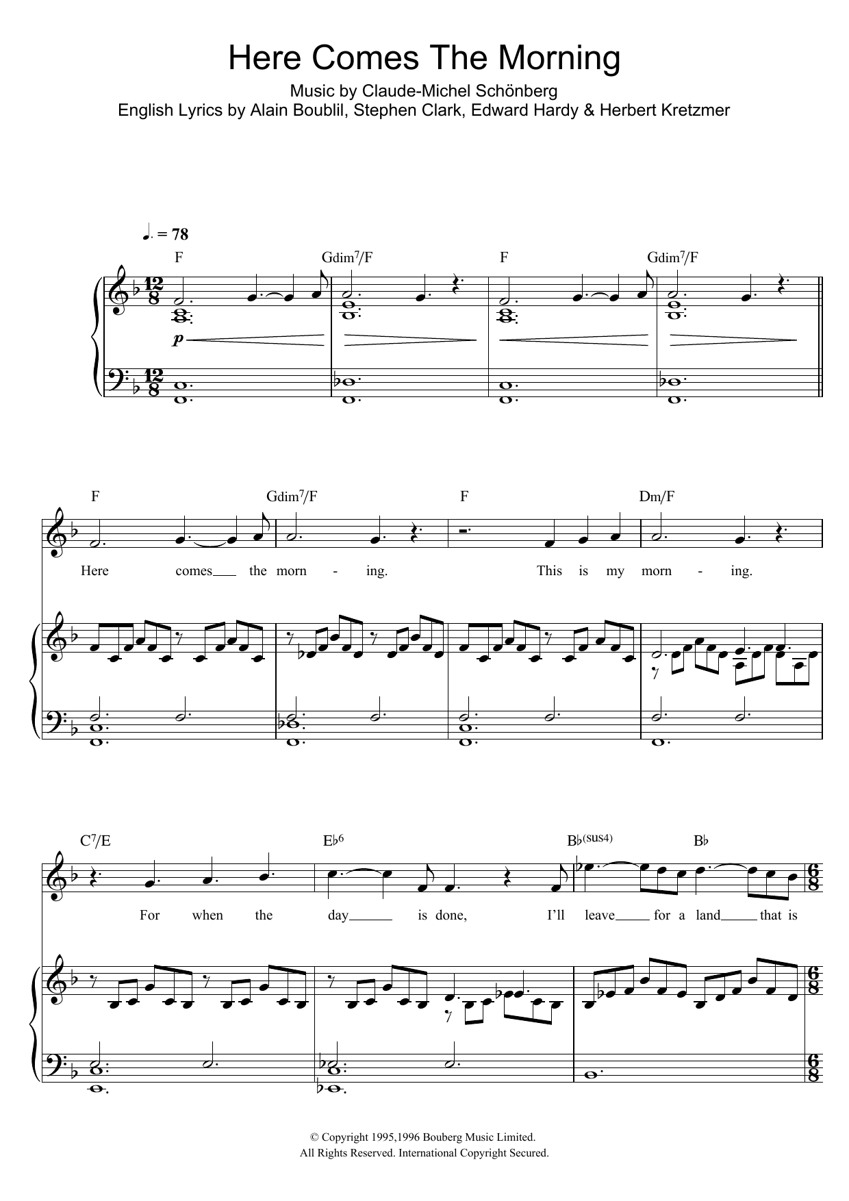 Download Russell Watson Here Comes The Morning (From Martin Guerre) Sheet Music and learn how to play Piano & Vocal PDF digital score in minutes