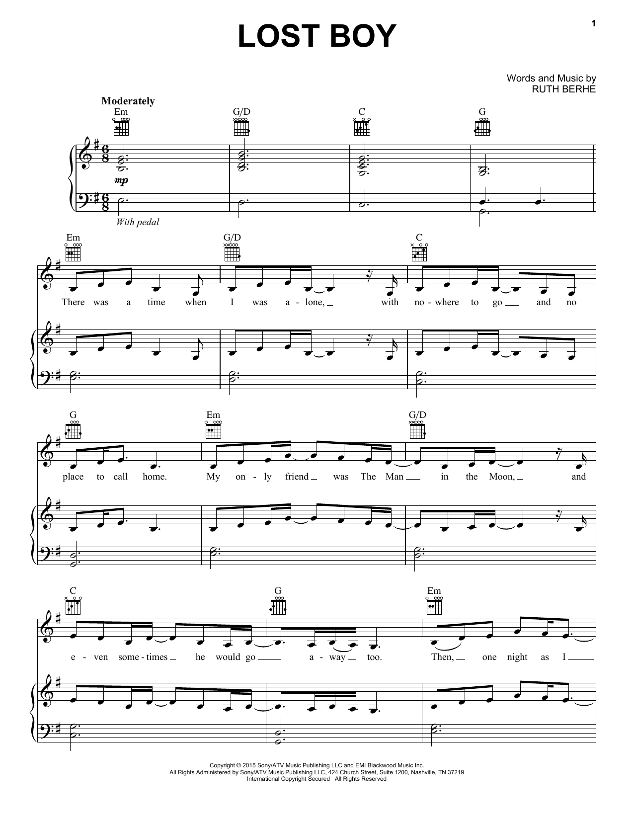 Download Ruth B Lost Boy Sheet Music and learn how to play Ukulele Chords/Lyrics PDF digital score in minutes