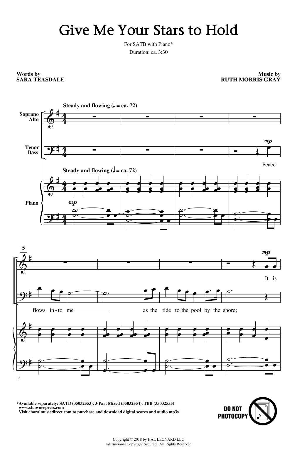 Download Ruth Morris Gray Give Me Your Stars To Hold Sheet Music and learn how to play TTBB Choir PDF digital score in minutes