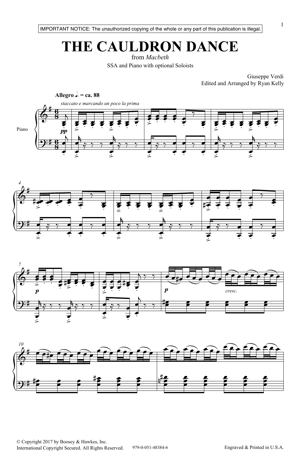 Download Ryan Kelly Cauldron Dance Sheet Music and learn how to play SSA Choir PDF digital score in minutes