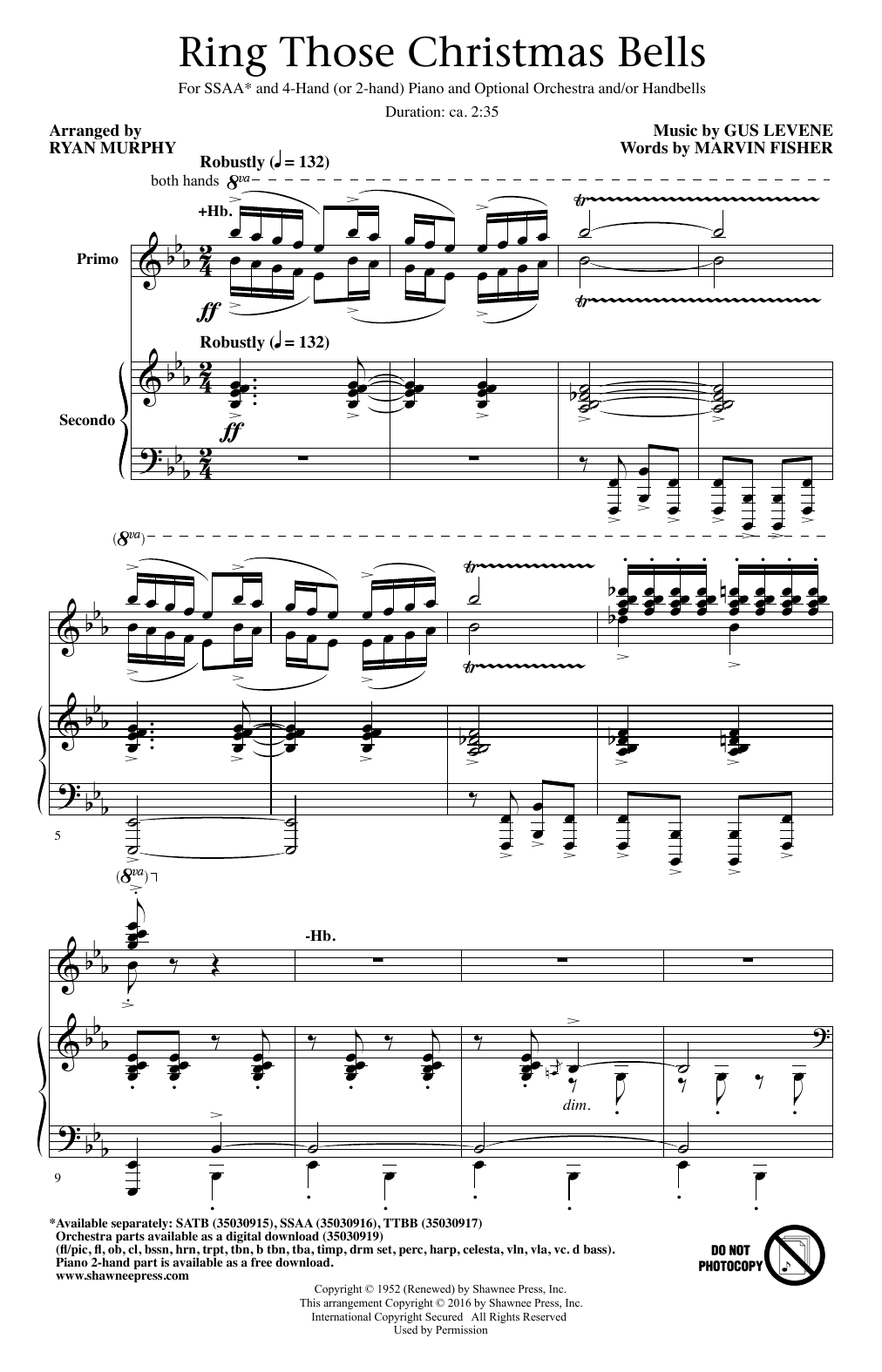 Download Ryan Murphy Ring Those Christmas Bells Sheet Music and learn how to play SATB PDF digital score in minutes