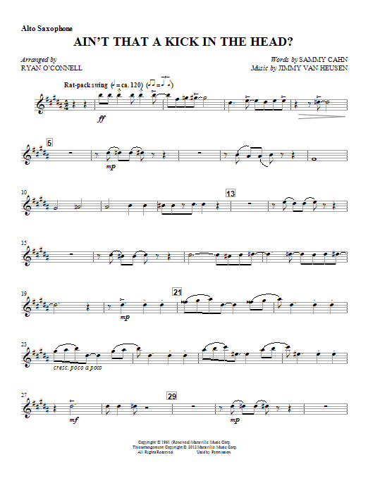 Download Ryan O'Connell Ain't That A Kick In The Head? - Eb Alto Saxophone Sheet Music and learn how to play Choir Instrumental Pak PDF digital score in minutes