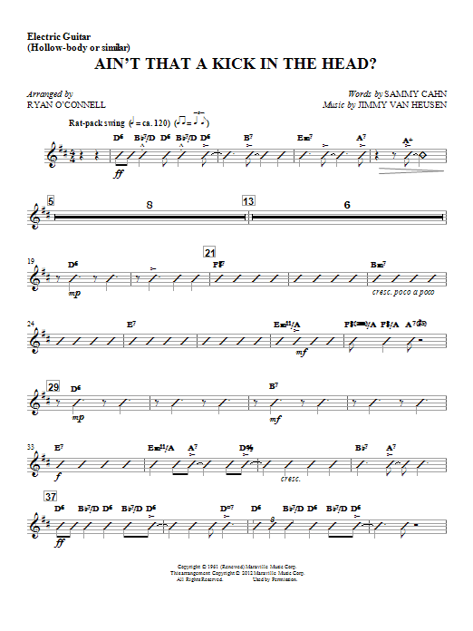 Download Ryan O'Connell Ain't That A Kick In The Head? - Electric Guitar Sheet Music and learn how to play Choir Instrumental Pak PDF digital score in minutes