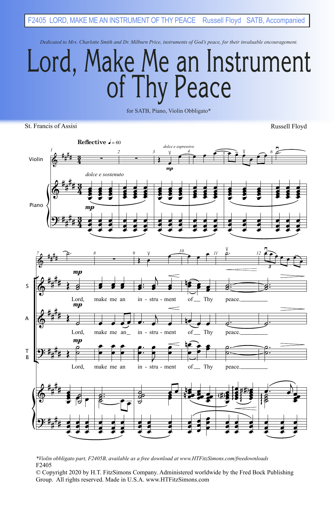 Download S. Russell Floyd, III Lord, Make Me An Instrument Of Thy Peace Sheet Music and learn how to play SATB Choir PDF digital score in minutes