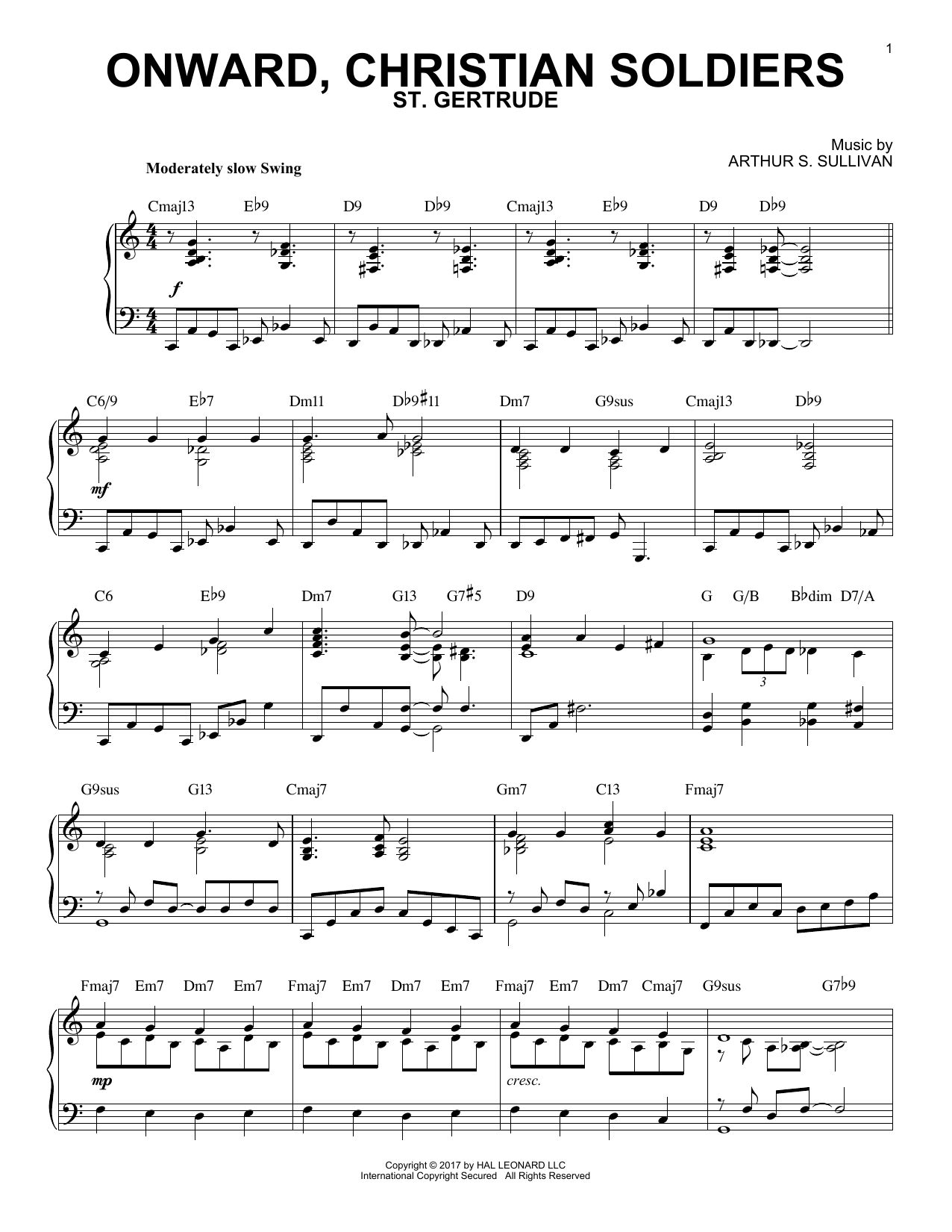 Download Sabine Baring-Gould Onward, Christian Soldiers Sheet Music and learn how to play Piano PDF digital score in minutes