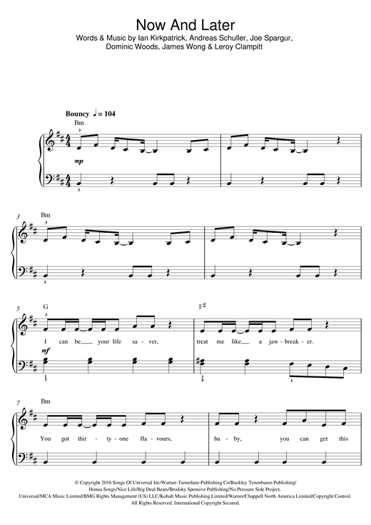 Download Sage the Gemini Now And Later Sheet Music and learn how to play Beginner Piano PDF digital score in minutes