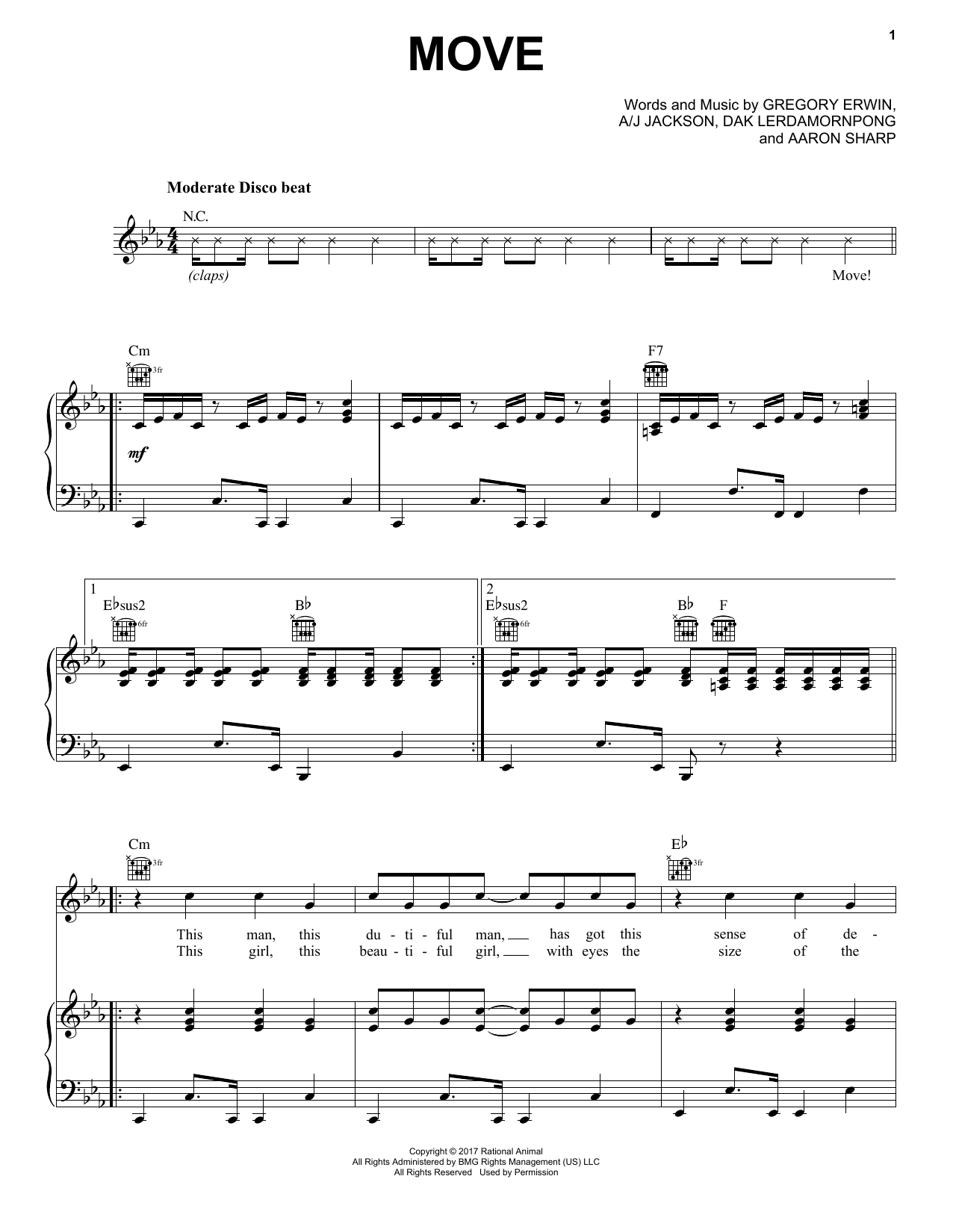Download Saint Motel Move Sheet Music and learn how to play Piano, Vocal & Guitar (Right-Hand Melody) PDF digital score in minutes